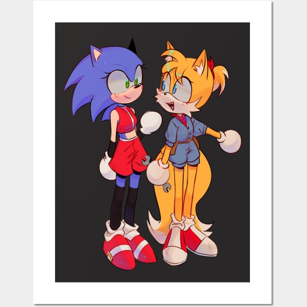 Sonic and Tails genderbend Wall Art by Jacocoon